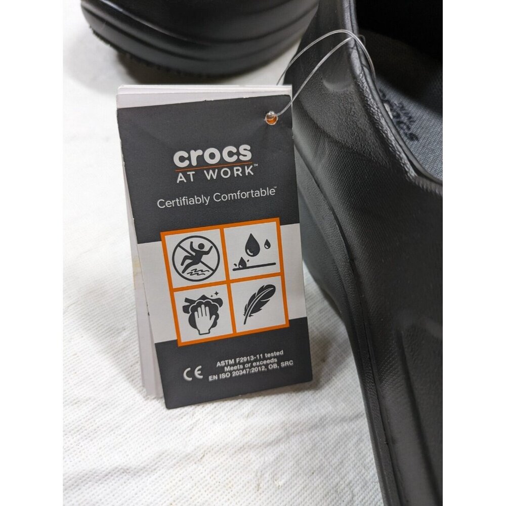 Crocs Neria Pro II Work  Shoes non slip Clogs Women's Size 10 Black Noir 900 - Picture 9 of 10